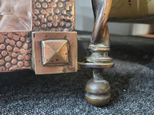 ARTS CRAFTS COPPER BRASS WALL MIRROR C1900 - ADDITIONAL PHOTO 2