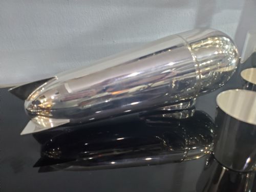 JAMES DEAKIN SON SILVER PLATED EPNS ZEPPELIN AIRSHIP COCKTAIL SHAKER SET - ADDITIONAL PHOTO 3