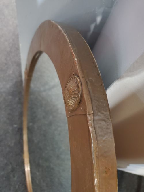 ARTS CRAFTS COPPER OVAL MANTEL MIRROR C1900 - ADDITIONAL PHOTO 4