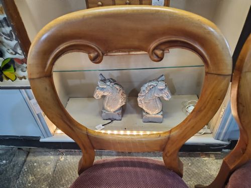 SET OF 4 VICTORIAN WALNUT BALLOON BACK DINING CHAIRS C1880 - ADDITIONAL PHOTO 3