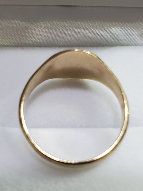 VINTAGE SIGNET RING 9CT GOLD WITH DIAGONAL ENGRAVING O12 - ADDITIONAL PHOTO 5