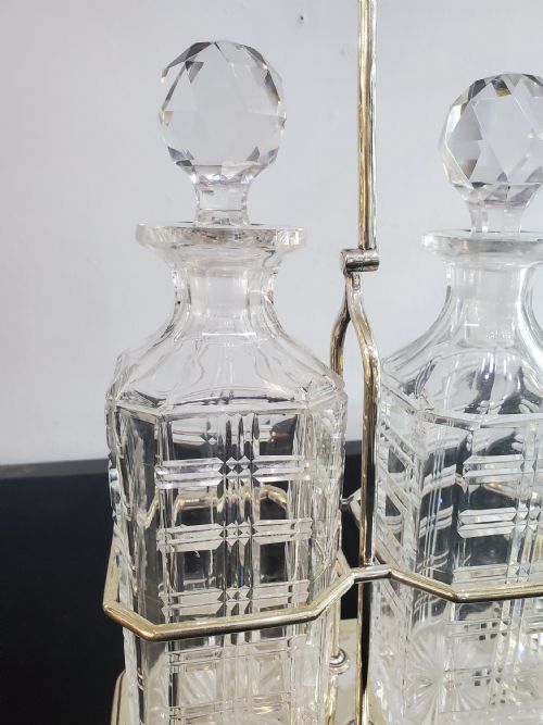 JOHN ROUND BIRMINGHAM ART DECO SILVER PLATED TANTALUS C1930 - ADDITIONAL PHOTO 1