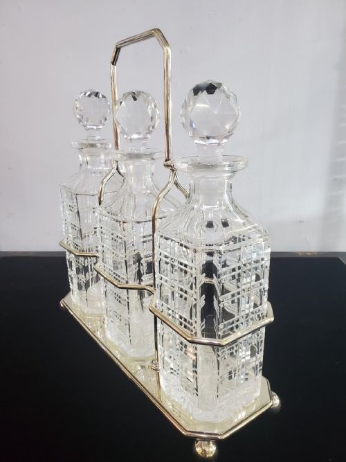 JOHN ROUND BIRMINGHAM ART DECO SILVER PLATED TANTALUS C1930 - ADDITIONAL PHOTO 3
