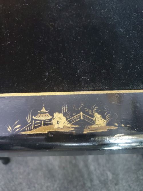 CARD TABLE EBONISED WITH CHINOISERIE DECORATION EARLY 20TH CENTURY - ADDITIONAL PHOTO 3
