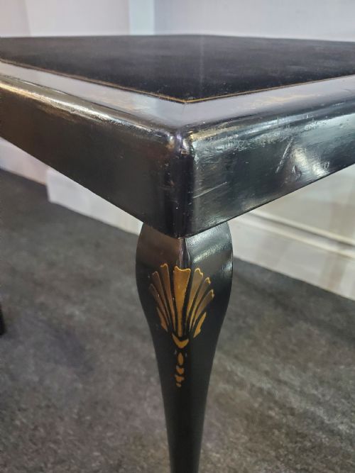 CARD TABLE EBONISED WITH CHINOISERIE DECORATION EARLY 20TH CENTURY - ADDITIONAL PHOTO 4