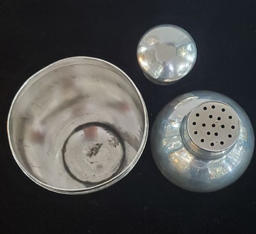 WISKEMANN BELGIUM ART DECO SILVER PLATED COCKTAIL SHAKER C1930 - ADDITIONAL PHOTO 2