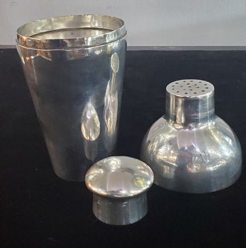 WISKEMANN BELGIUM ART DECO SILVER PLATED COCKTAIL SHAKER C1930 - ADDITIONAL PHOTO 3