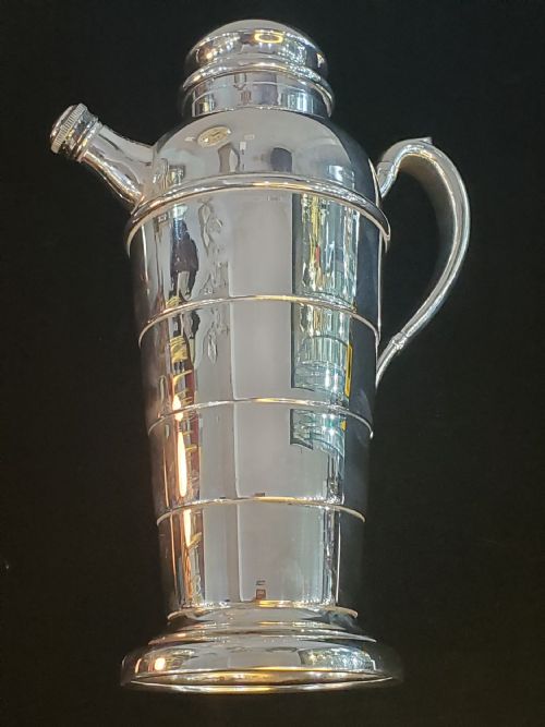 CANADIAN ART DECO SILVER PLATED COCKTAIL SHAKER C1930 - ADDITIONAL PHOTO 4
