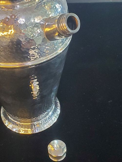 ART DECO NORTH AMERICAN COCKTAIL SHAKER JUG HAMMERED SILVER PLATE C1930S - ADDITIONAL PHOTO 3