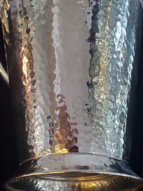 ART DECO NORTH AMERICAN COCKTAIL SHAKER JUG HAMMERED SILVER PLATE C1930S - ADDITIONAL PHOTO 6