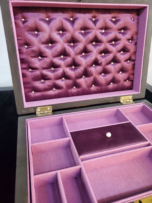VICTORIAN PARQUETRY INLAID WALNUT JEWELLERY BOX C1880 - ADDITIONAL PHOTO 3