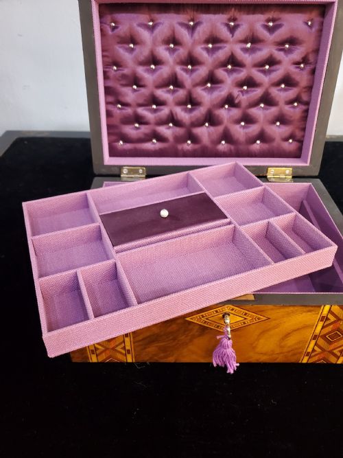VICTORIAN PARQUETRY INLAID WALNUT JEWELLERY BOX C1880 - ADDITIONAL PHOTO 6