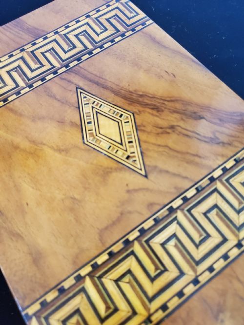 VICTORIAN PARQUETRY INLAID WALNUT JEWELLERY BOX C1880 - ADDITIONAL PHOTO 4