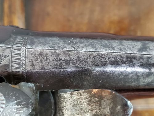 FLINTLOCK HOLSTER PISTOL BY EZEKIEL BAKER LONDON 18TH CENTURY - ADDITIONAL PHOTO 1