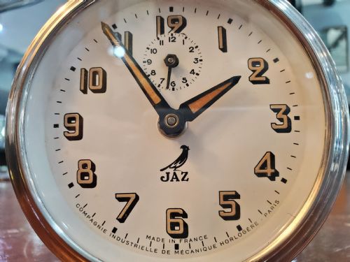 ART DECO JAZ FRENCH CHROME TRAVEL ALARM CLOCK 193040 - ADDITIONAL PHOTO 2