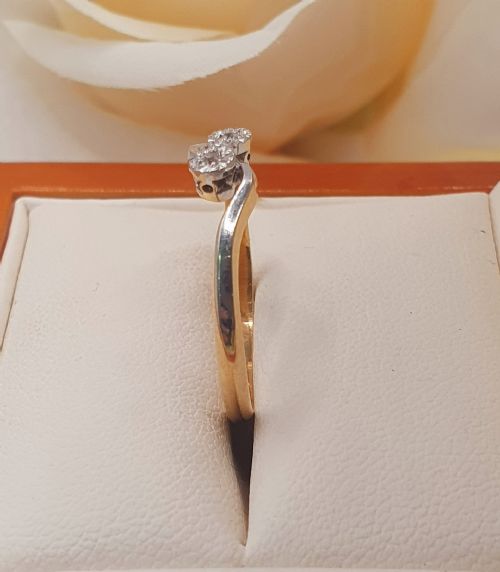 ART DECO DIAMOND TOI ET MOI 18CT DIAMOND PLATINUM RING SIZE P - ADDITIONAL PHOTO 3