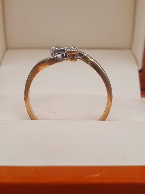 ART DECO DIAMOND TOI ET MOI 18CT DIAMOND PLATINUM RING SIZE P - ADDITIONAL PHOTO 5