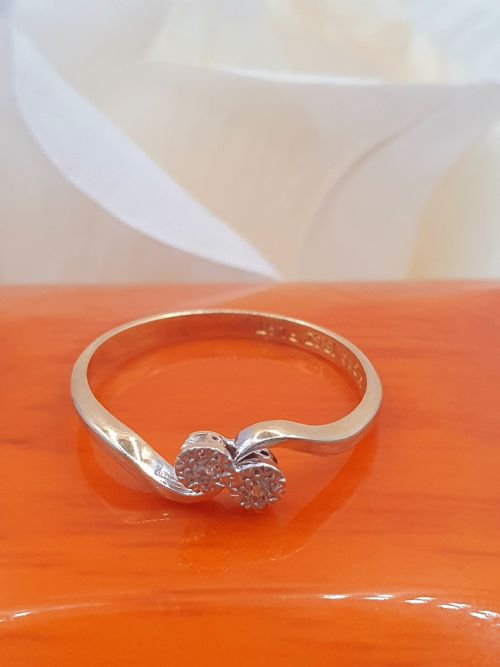 ART DECO DIAMOND TOI ET MOI 18CT DIAMOND PLATINUM RING SIZE P - ADDITIONAL PHOTO 6