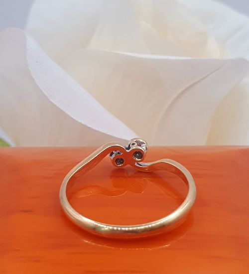 ART DECO DIAMOND TOI ET MOI 18CT DIAMOND PLATINUM RING SIZE P - ADDITIONAL PHOTO 7