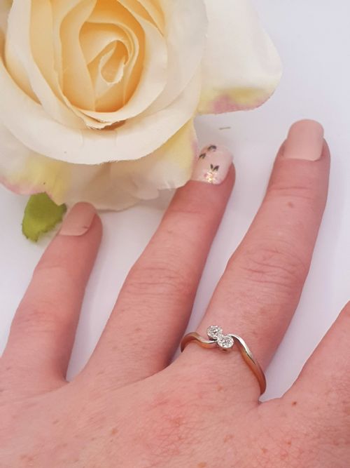 ART DECO DIAMOND TOI ET MOI 18CT DIAMOND PLATINUM RING SIZE P - ADDITIONAL PHOTO 8
