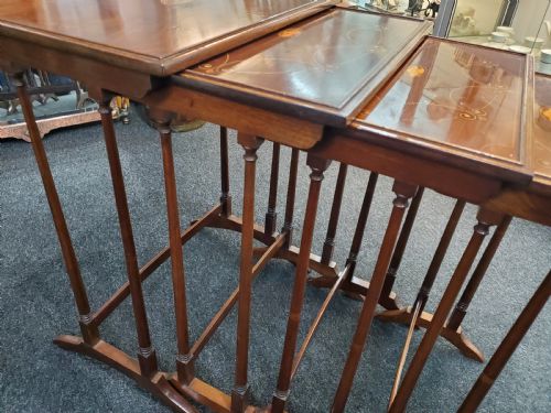 EDWARDIAN SET OF X4 NESTING TABLES AWARDED TO CADBURY FAMILY C1900 - ADDITIONAL PHOTO 1