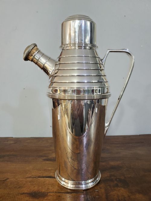 harrods art deco era silver plated cocktail shaker c1930s - CATEGORY: ANTIQUE SILVER - DATED 1930