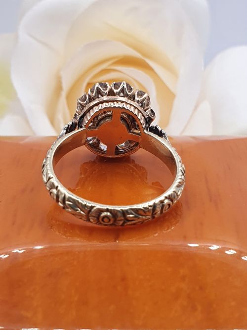 VICTORIAN 3CT OPAL DIAMOND 18CT RING C1890 - ADDITIONAL PHOTO 7
