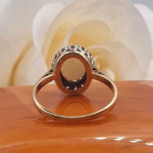 OPAL DIAMOND 9CT GOLD CLUSTER RING SIZE O - ADDITIONAL PHOTO 5