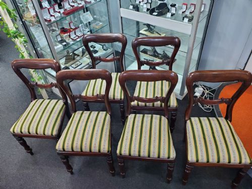 SIX VICTORIAN BALLOON BACK REGENCY STYLE MAHOGANY DINING CHAIRS C1880 - ADDITIONAL PHOTO 7