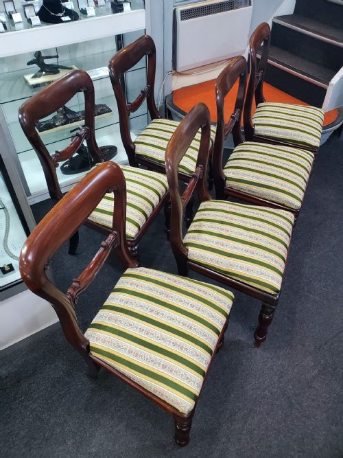 SIX VICTORIAN BALLOON BACK REGENCY STYLE MAHOGANY DINING CHAIRS C1880 - ADDITIONAL PHOTO 4