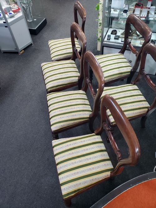SIX VICTORIAN BALLOON BACK REGENCY STYLE MAHOGANY DINING CHAIRS C1880 - ADDITIONAL PHOTO 5