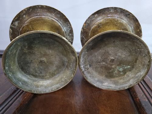 PRICKET CANDLESTICKS DUTCH COLONIAL PAIR 17TH CENTURY - ADDITIONAL PHOTO 7