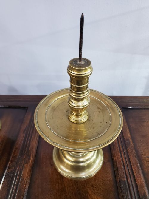 PRICKET CANDLESTICKS DUTCH COLONIAL PAIR 17TH CENTURY - ADDITIONAL PHOTO 3