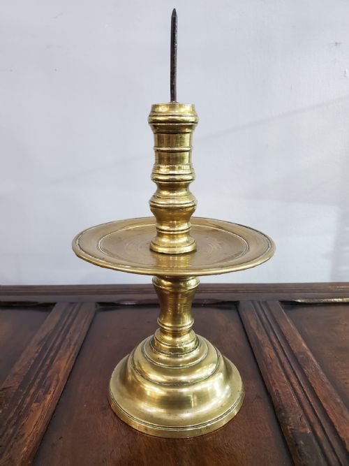 PRICKET CANDLESTICKS DUTCH COLONIAL PAIR 17TH CENTURY - ADDITIONAL PHOTO 4