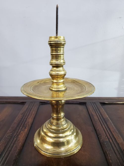 PRICKET CANDLESTICKS DUTCH COLONIAL PAIR 17TH CENTURY - ADDITIONAL PHOTO 5