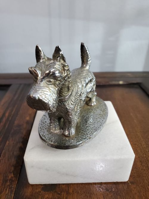 ART DECO BRONZE DESMO SCOTTIE DOG CAR MASCOT C1930 - ADDITIONAL PHOTO 1