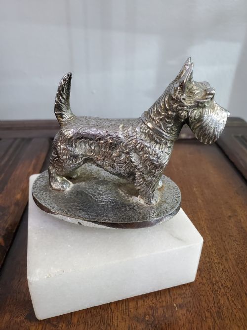 ART DECO BRONZE DESMO SCOTTIE DOG CAR MASCOT C1930 - ADDITIONAL PHOTO 2