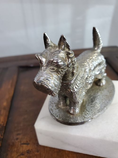 ART DECO BRONZE DESMO SCOTTIE DOG CAR MASCOT C1930 - ADDITIONAL PHOTO 4