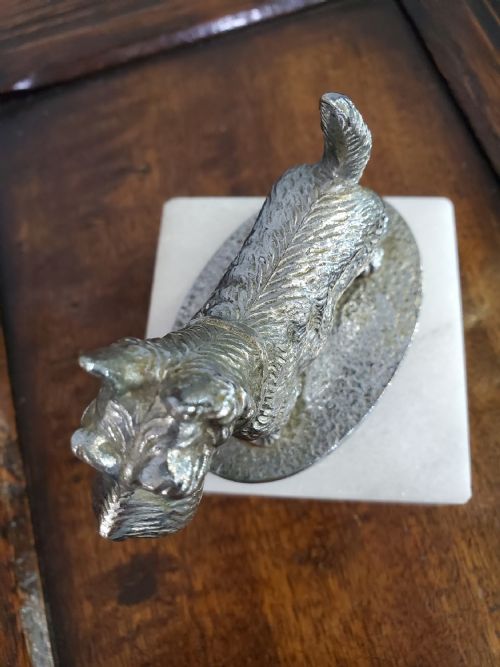 ART DECO BRONZE DESMO SCOTTIE DOG CAR MASCOT C1930 - ADDITIONAL PHOTO 5