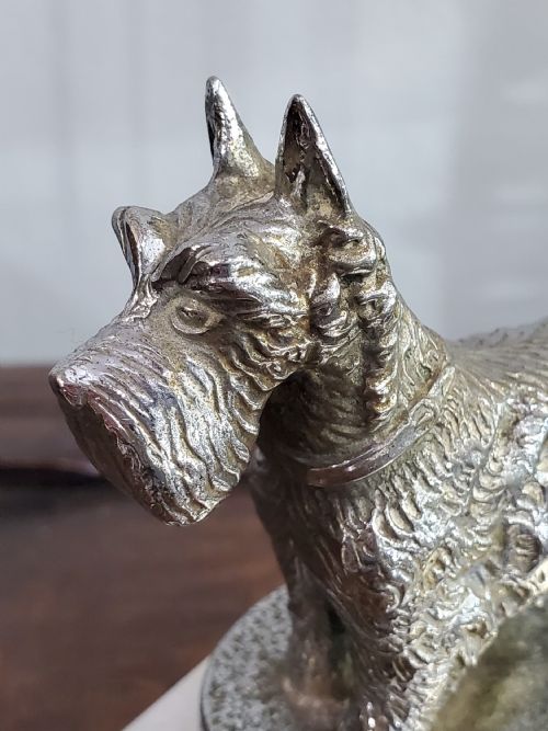 ART DECO BRONZE DESMO SCOTTIE DOG CAR MASCOT C1930 - ADDITIONAL PHOTO 7