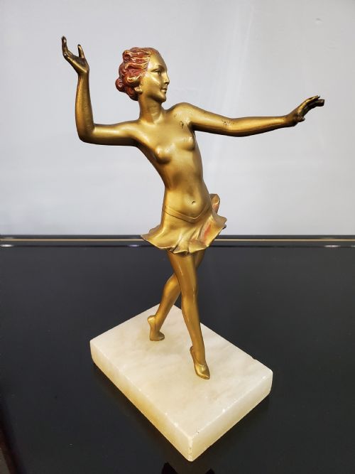 austrian art deco dancer attributed lorenzl c1930 - CATEGORY: ANTIQUE METAL - DATED 1930