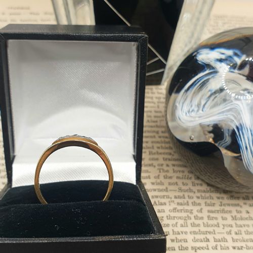 ART DECO 5 STONE DIAMOND 18CT GOLD RING C1920S SIZE Q12 - ADDITIONAL PHOTO 1