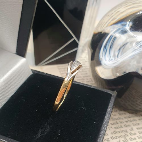 ART DECO 5 STONE DIAMOND 18CT GOLD RING C1920S SIZE Q12 - ADDITIONAL PHOTO 2