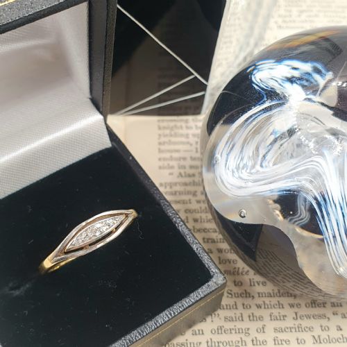 ART DECO 5 STONE DIAMOND 18CT GOLD RING C1920S SIZE Q12 - ADDITIONAL PHOTO 3