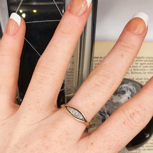 ART DECO 5 STONE DIAMOND 18CT GOLD RING C1920S SIZE Q12 - ADDITIONAL PHOTO 8