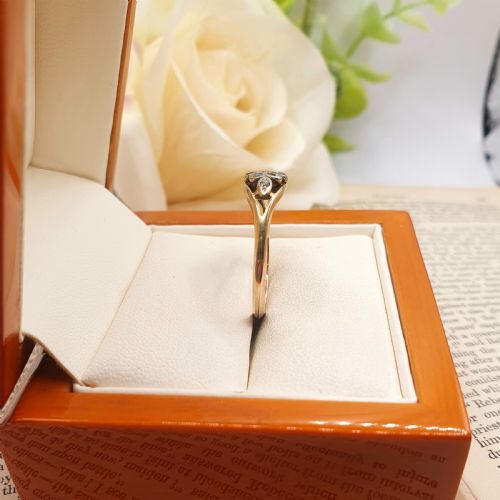 ART DECO DIAMOND DAISY PLATINUM 18CT GOLD RING C1920S SIZE O - ADDITIONAL PHOTO 1