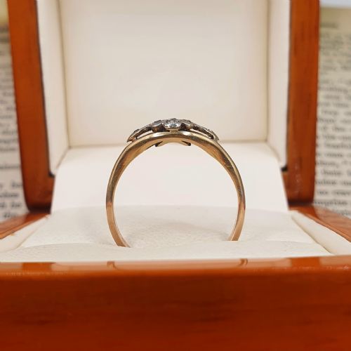 ART DECO DIAMOND DAISY PLATINUM 18CT GOLD RING C1920S SIZE O - ADDITIONAL PHOTO 9