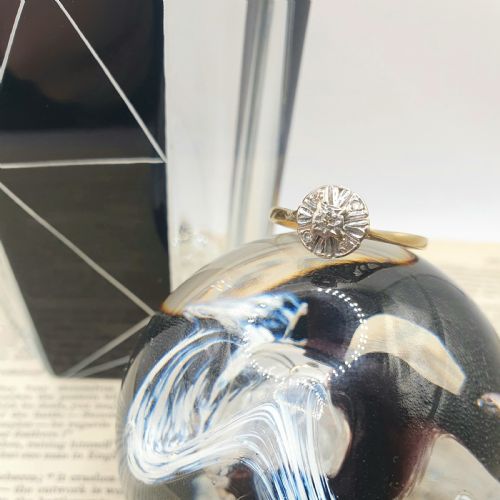 ART DECO DIAMOND 18CT GOLD CLUSTER RING SIZE T12 - ADDITIONAL PHOTO 3