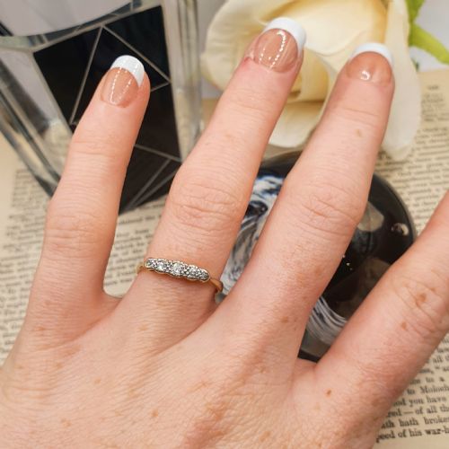 ART DECO PERIOD DIAMOND 18CT GOLD PLATINUM RING SIZE L - ADDITIONAL PHOTO 7