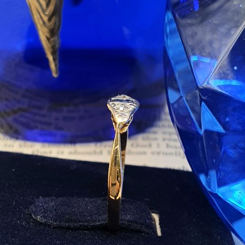 ART DECO DIAMOND SAPPHIRE 18CT GOLD RING B1926 SIZE K12 - ADDITIONAL PHOTO 4